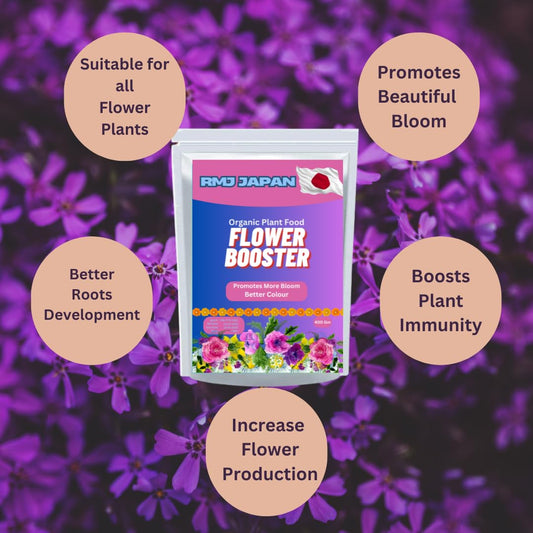 RMJ Japan Flower Booster – Japanese Technology Plant Flowering Booster for More Buds & Bigger Flowers | For Roses, Hibiscus, Marigold & All Flowering Plants